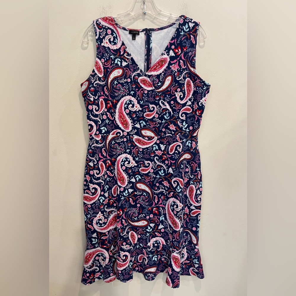 Talbots Navy Blue Paisley Sun or House Dress
